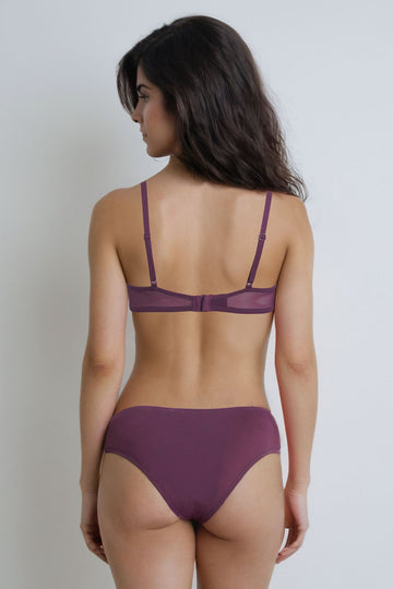 BLS - Emma Wired And Padded Lace Bra Set - Burgundy